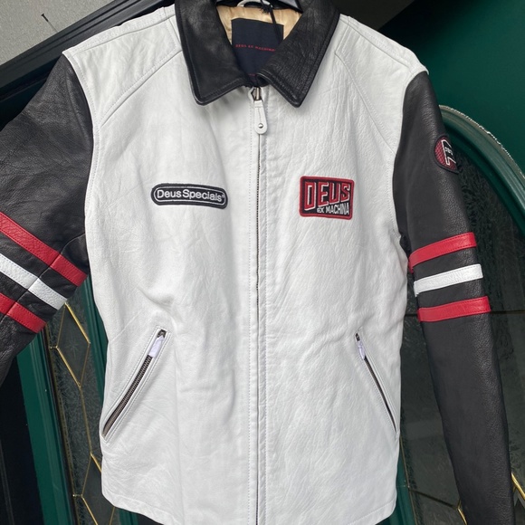 DEUS EX MACHINA THE RACER LEATHER JACKET - VINTAGE WHITE - Picture 6 of 11